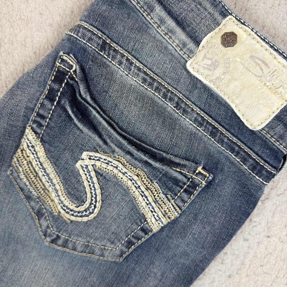 Silver Jeans Co. Suki Mid Capri Women W29 Medium Wash Stretch Denim Blue